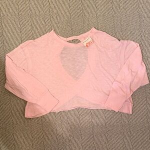 NEVER WORN!! Pink Free People open back long sleeve